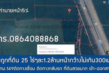 ขายด่วน ที่ดินสายเอเชีย 25 ไร่ๆละ 1.2ล้าน จ.ชัยนาท อ.มโนรมย์ นายหน้า 5%