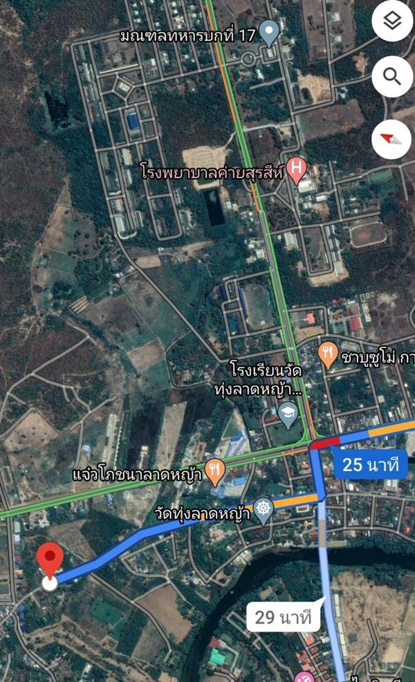 ขายที่ดิน ตำบลลาดหญ้า อำเภอเมือง กาญจนบุรี ทำเลดี 2 งาน 40 ตรว. ติดถนน
