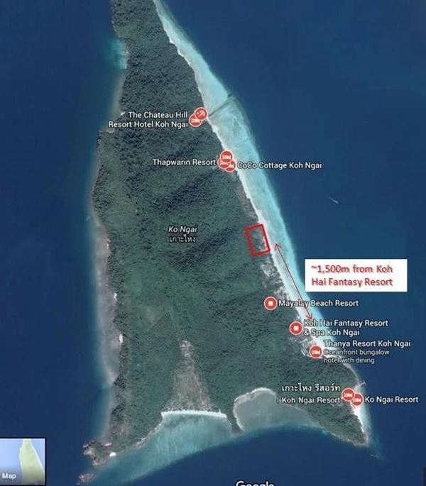 ที่ดินเกาะไหง จ.กระบี่ 38 ไร่ 260 ตร.วา ผืนงามมาก อยู่หน้าหาดพอดีเลย