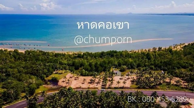 ขายที่ดิน หาดคอเขา หลังสวน ชุมพร ติดถนนเลียบชายหาด