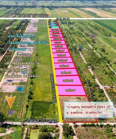 ที่ดินคลอง24  องครักษ์ นครนายก  บ้านสวนฟอเรสตาร์ เงินผ่อน เงินสด