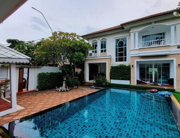 ให้เช่าบ้านเดี่ยว2ชั้น มี2หลัง บ้าน ภัสสร21 พระราม 9 วงแหวน เขตลาดกระบัง พร้อมสระว่ายน้ำ ใกล้ สนามบินสุวรรณภูมิ