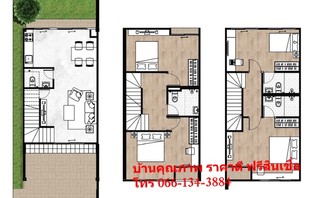 ขายทาวน์โฮม บางพลี สมุทรปราการ  3 ชั้น หมู่บ้าน ภูมิสิริ     302