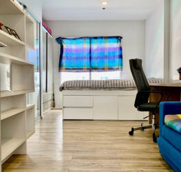 ให้เช่า คอนโด ห้องมุม วิวสระ ISSI Condo สุขสวัสดิ์ 25.5 ตรม. ระเบียง หน้าต้างทิศตะวันออก