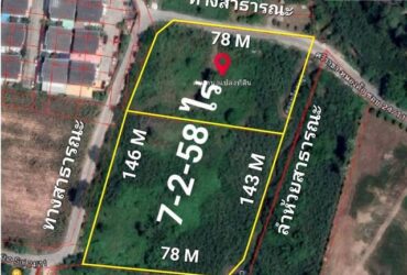 ขายที่ดิน 7 ไร่ ใกล้สวนเสือศรีราชา ตำบลหนองขาม ศรีราชา ชลบุรี เหมาะทำโครงการหมู่บ้าน ขายไร่ละ 3,500,000 บาท