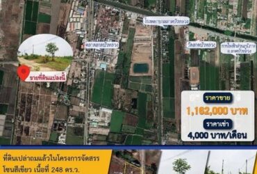ที่ดินเปล่าถมแล้ว บ้านส่องแสง พื้นที่ 248 ตร.ว. ถนน 3422 ลาดบัวหลวง อยุธยา