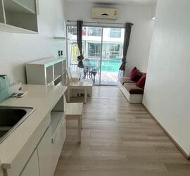 ให้เช่า A Space Condo Asoke-Ratchada  1นอน ระเบียงติดสระว่ายน้ำ  ใกล้MRT พระราม9