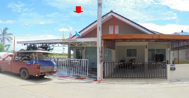 ขายบ้านแฝดชั้นเดียว โครงการ บ้านแสนสบาย สัตหีบ ชลบุรี  PSC09788