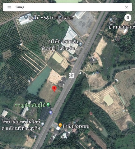 ที่ดินถมแล้ว พื้นที่ 5ไร่  ติดถนน จันทบุรี – สระแก้ว อำเภอ มะขาม จังหวัด จันทบุรี
