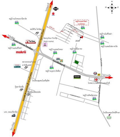 ขายทาวน์เฮ้าส์   หมู่บ้านเดอะ วิลล่า บางบัวทอง นนทบุรี (PKT167913)